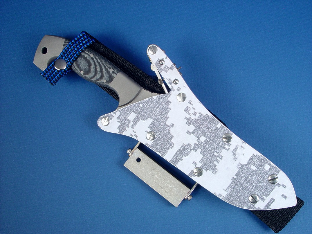 "Arctica" combat, survival, tactical knife with firestarter, sharpener, belt loop extension