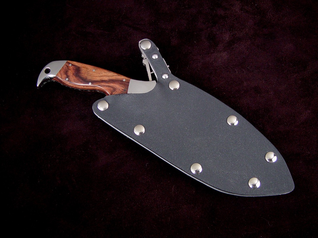 "Hooded Warrior" in locking waterproof kydex, aluminum, and stainless steel combat sheath