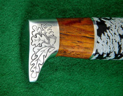 "Aspen" Pommel engraving detail. 