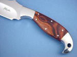 Kingwood exotic hardwood on custom handmade knife "Mercator" by Jay Fisher