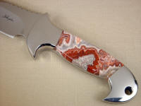 Crazy Lace Agate Gemstone on custom handmade knife handle