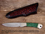 "Mirach"  ATS-34 high molybdenum stainless steel blade, nickel silver bolsters, Migmatite granite gemstone handle, cow stomach inlaid sheath