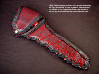 "Artemis" elaborate sheath with flap snap retention method in knife sheath design